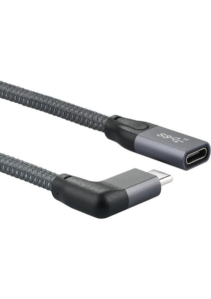 100W Pd 5A Kavisli Usb3.1 Tip-C Uzatma Kablosu 4K @60Hz 10GBPS Macbook Hp Dizüstü Bilgisayar Için Usb-C Gen 2 Uzatma Kablosu 20CM (Yurt Dışından)