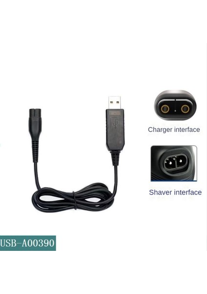Adet A00390 Tıraş Makinesi Şarj Güç Kablosu 4.3 V 70MA USB Güç Şarj Kablosu Philips Için RQ310 RQ330 S300 S510 S1010 S1203 (Yurt Dışından)
