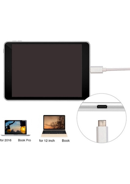 Tip-C - Dp Adaptör Kablosu, 10 Gbps 4K 30Hz 1080P 60Hz Usb-C - Macbook Air 12 Inç-Gümüş Için Dp Kablosu (Yurt Dışından)