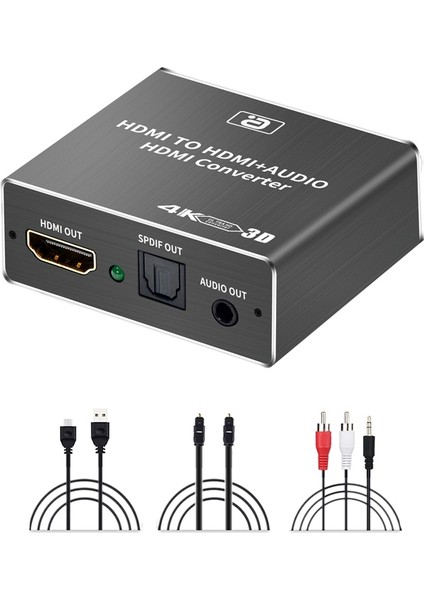 HDMI Ses Çıkarıcı Hdcp Cec + Optik Toslınk Spdıf + 3.5mm Rca Ses Dönüştürücü 4K x 2k 3D HDMI Ses Dağıtıcı Adaptörü (Yurt Dışından)