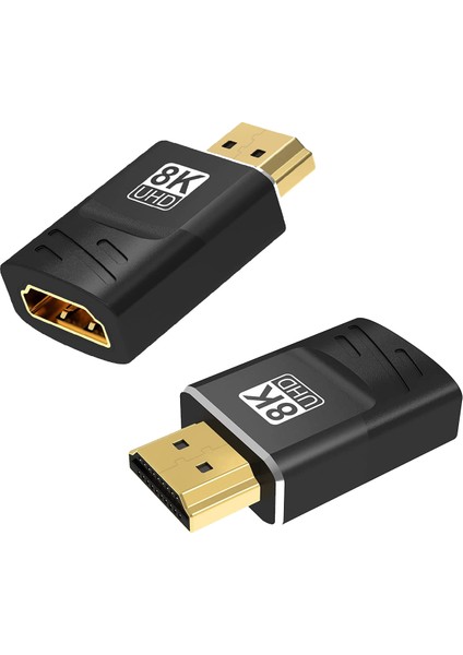 2pack 8k HDMI Uyumlu Bağlayıcı Erkek Kadın, Hdtv Tv Çubuk Pc Dizüstü Bilgisayar Için HDMI Uyumlu Adaptör Konnektörü (Yurt Dışından)