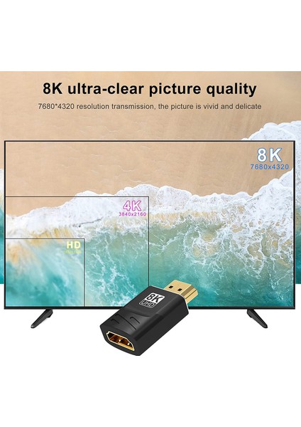 2pack 8k HDMI Uyumlu Bağlayıcı Erkek Kadın, Hdtv Tv Çubuk Pc Dizüstü Bilgisayar Için HDMI Uyumlu Adaptör Konnektörü (Yurt Dışından) fırsatları