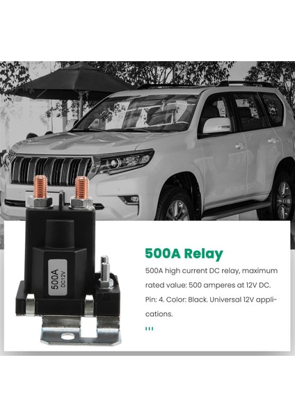 Araba Güç Anahtarı Için Çift Akü Izolatör Rölesi Başlatma Açık / Kapalı 4 Pin 500A 12V (Yurt Dışından)