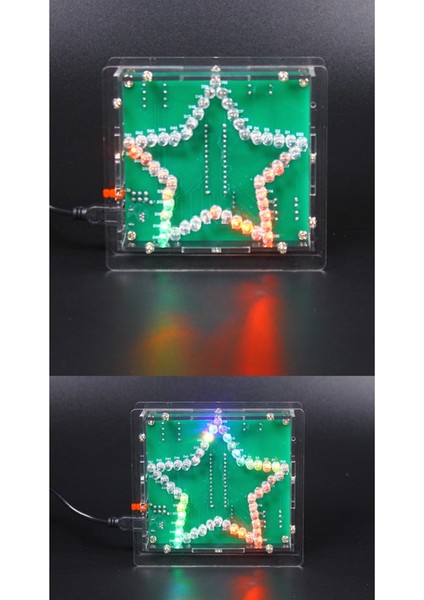 Dıy Elektronik Kiti Lehimleme Paketi Renkli Beş Köşeli Yıldız LED Yanıp Sönen Kayan Işık Devre Kartı Kiti, Kabuksuz (Yurt Dışından)