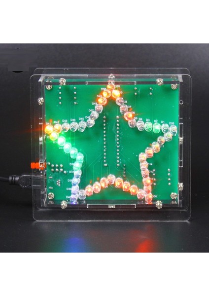 Dıy Elektronik Kiti Lehimleme Paketi Renkli Beş Köşeli Yıldız LED Yanıp Sönen Kayan Işık Devre Kartı Kiti, Kabuksuz (Yurt Dışından)