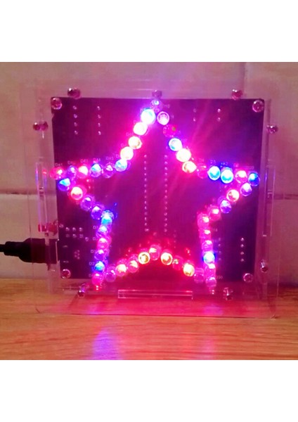 Dıy Elektronik Kiti Lehimleme Paketi Renkli Beş Köşeli Yıldız LED Yanıp Sönen Kayan Işık Devre Kartı Kiti, Kabuksuz (Yurt Dışından)