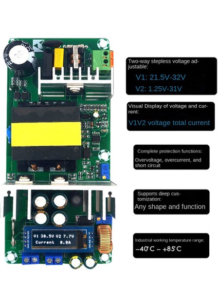Anahtar Güç Kartı Çift Kanallı Gerilim Ayar Anahtarı Ekranlı Güç Kartı Endüstriyel Güç Modülü 220W 9A 10A (Yurt Dışından)