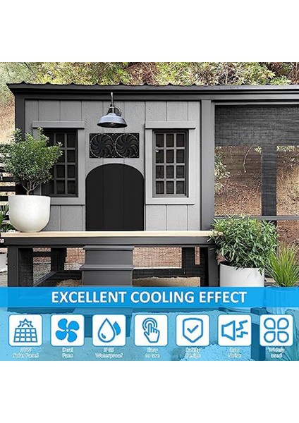 Güneş Paneli Fan Kiti, Sera Için 10W 12V Güneş Fanı, Barakalar Için 31,5 Inç Kablolu Güneş Paneliyle Çalışan Çift Fan (Yurt Dışından)