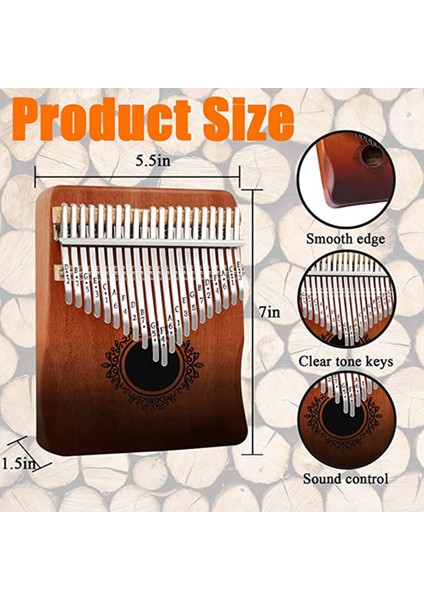 Kalimba Başparmak Piyano 21 Tuşlar, Taşınabilir Kalimba Başparmak Piyano, Yetişkinler, Çocuklar ve Yeni Başlayanlar Için Başparmak Piyano (Yurt Dışından)
