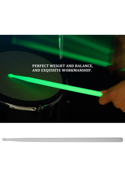 Çift 5A Aydınlık Davul Sopa Bateri Seti Floresan Bagetler Caz Drumsticks Sahne Karanlıkta Glow Davul Aksesuarları Yeşil (Yurt Dışından)