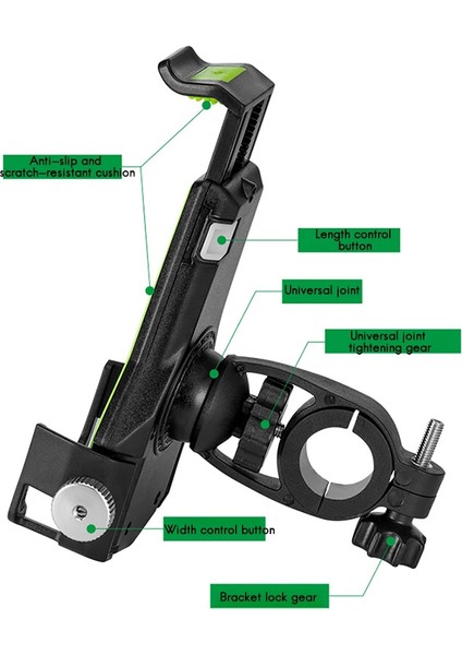 Rockbros Bisiklet Telefon Tutucu Ayarlanabilir Bisiklet Gidon Telefon Standı 3.5-7 Inç Cep Telefonu Braketi Evrensel Bisiklet Aksesuarları 3 (Yurt Dışından) fırsatları