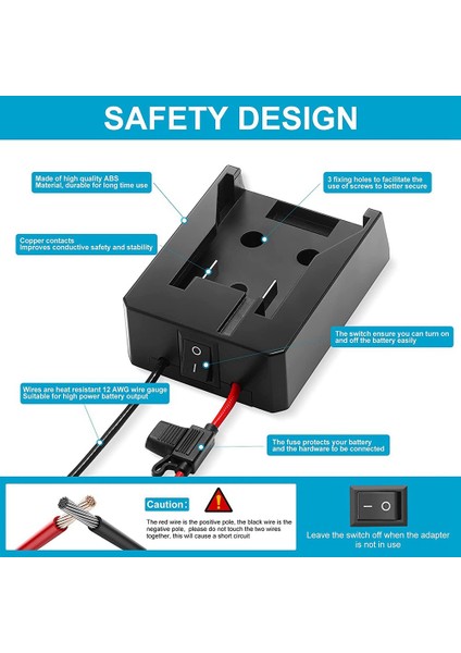 Dönüştürücü Adaptör I/o Anahtarı 30A Sigorta Dewalt 14.4-20 V Lityum Pil Harici Güç Kaynağı Dıy Konektörü (Yurt Dışından)