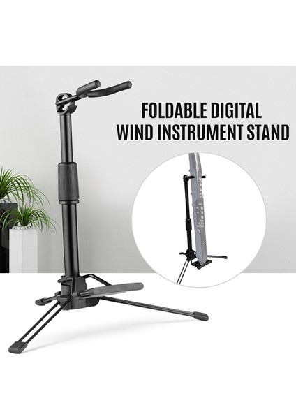 Katlanabilir Dijital Üflemeli Çalgı Standı Ayarlanabilir Metal Aerophone Tutucu Müzik Aleti Standı (Yurt Dışından)