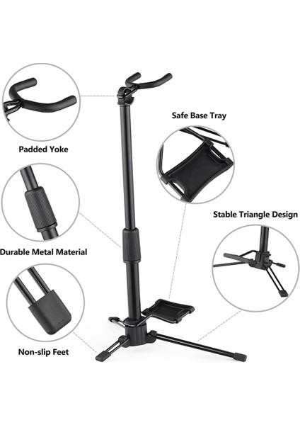 Katlanabilir Dijital Üflemeli Çalgı Standı Ayarlanabilir Metal Aerophone Tutucu Müzik Aleti Standı (Yurt Dışından)