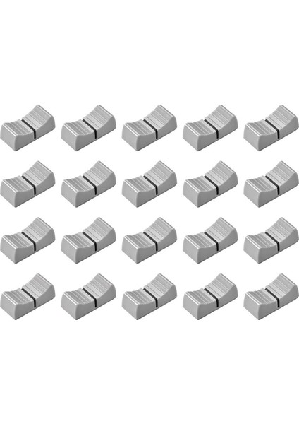 20 Adet 24MM x 11MM x 10MM Konsol Mikser Slider Fader Topuzlar Için Yedek Potansiyometre Gri Topuzu Siyah Mark (Yurt Dışından)