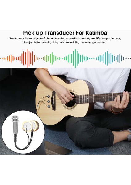 Kalimba Için Uç Pin Jaklı Piezo Kontak Mikrofonu 3 Dönüştürücü Manyetikler (Yurt Dışından)