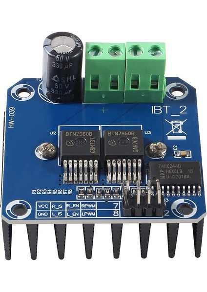 2 Adet BTS7960 43A Yüksek Güç Motor Sürücü Modülü Akıllı Araç Sürücü Modülü Arduino Için Akım Limiti (Yurt Dışından)