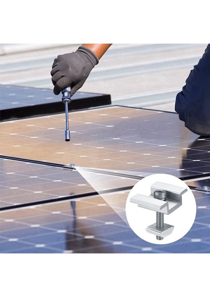 8pack Güneş Paneli Montaj Braketleri, Güneş Paneli Uç Kelepçeleri, Merkezi Kelepçeler, Pv Güneş Paneli Güneş Modülü Için 30MM (Yurt Dışından)