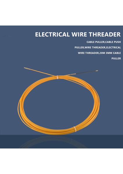 20M 3mm Kılavuz Cihazı Fiberglas Elektrik Kablosu Itme Çektirme Kanalı Yılan Rodder Misina Teli (Yurt Dışından)