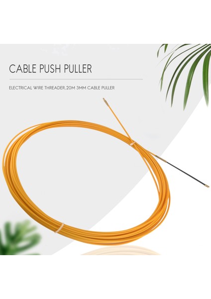 20M 3mm Kılavuz Cihazı Fiberglas Elektrik Kablosu Itme Çektirme Kanalı Yılan Rodder Misina Teli (Yurt Dışından)