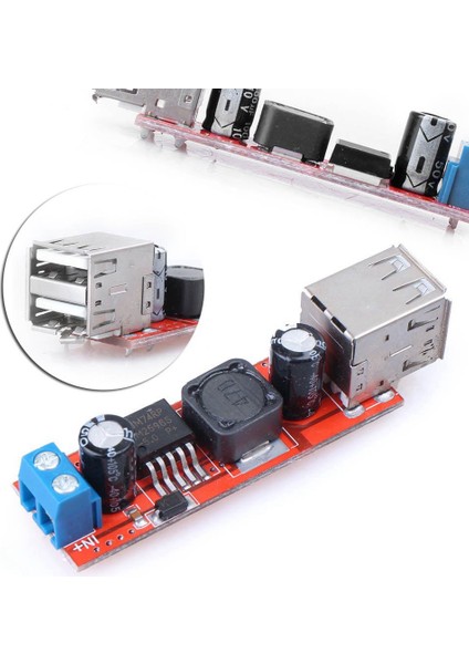 Çift USB 9V/12V/24V/36V - 5V Dönüştürücü Dc-Dc 3A Kademeli Güç Modülü (Yurt Dışından)