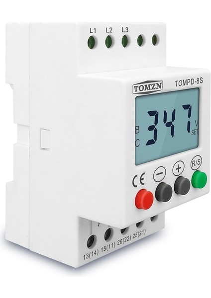 Tomzn 3 Fazlı Din Ray Gerilim Rölesi Altında Ayarlanabilir Aşırı Gerilim Koruyucu Gerilim Izleme Koruma Rölesi Tompd-8s (Yurt Dışından)