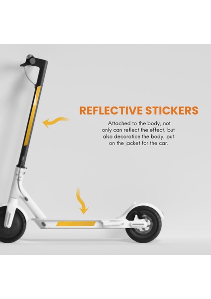 Ninebot Max G30 Kickscooter Katlanabilir Çıkartmalar Için Su Geçirmez Pvc Yansıtıcı Çıkartmalar (Beyaz Beyaz Sarı) (Yurt Dışından) fırsatları