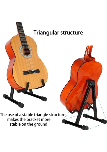Gitar Standı, Evrensel Gitar Çerçeve Tutucu, Akustik Gitar Elektro Gitar Bas Için Katlanabilir A-Frame Gitar Zemin Standı (Yurt Dışından)