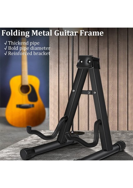 Gitar Standı, Evrensel Gitar Çerçeve Tutucu, Akustik Gitar Elektro Gitar Bas Için Katlanabilir A-Frame Gitar Zemin Standı (Yurt Dışından)