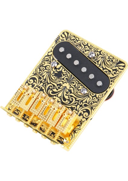 Tl Gitar Aksesuarları Siyah Altın Için Gitar Pickup ile Elektro Gitar Silindir Eyer Köprüsü (Yurt Dışından)