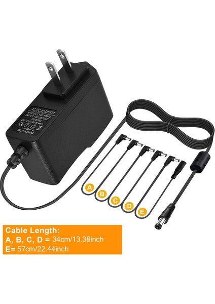 Gitar Pedalı Güç Adaptörü Papatya Zinciri Kablosu 1 Ila 5 Yollu Gitar Efekt Pedalı Aksesuarı 9 V 850MA Adaptör Dönüştürücü, Au Tak (Yurt Dışından)