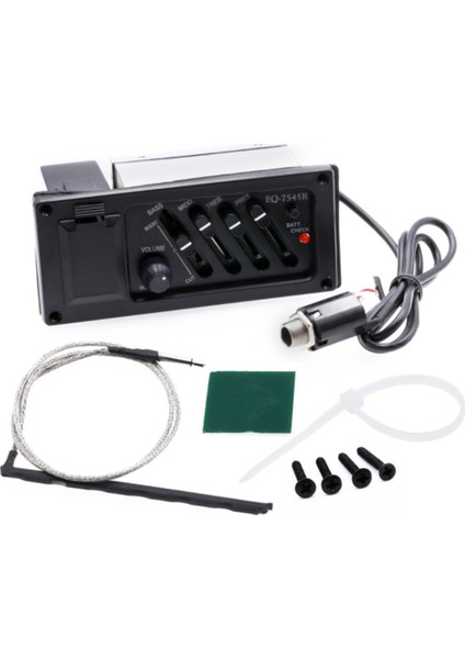 EQ-7545R Pre-Amp Akustik Gitar Preamp Amplifikatör Tuner Için 4-Band Eq Ekolayzer Piezo Pikap (Yurt Dışından)