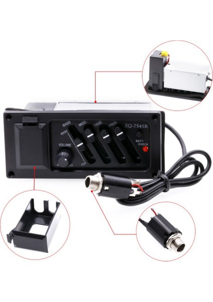 EQ-7545R Pre-Amp Akustik Gitar Preamp Amplifikatör Tuner Için 4-Band Eq Ekolayzer Piezo Pikap (Yurt Dışından) fırsatları