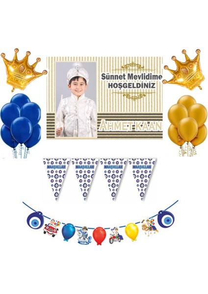 Sünnet Süsleme Seti Afiş Li Altın Kontsept