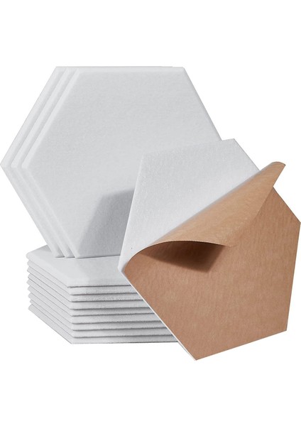 18 Paket Kendinden Yapışkanlı Ses Geçirmez Paneller, 12X10X0.4IN Altıgen Akustik Paneller, Kayıt Stüdyosu, Ofis, Ev, Beyaz (Yurt Dışından)