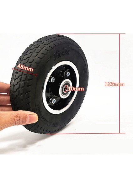 200X50 Elektrikli Scooter Katı Ön Tekerlek 8 Inç Scooter Siyah Tekerlek Göbeği Mavi Katı Lastik ile Lastiği Şişirmeye Gerek Yok (Yurt Dışından)
