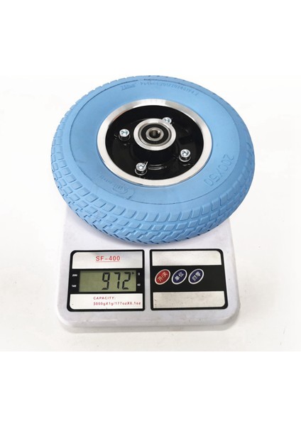 200X50 Elektrikli Scooter Katı Ön Tekerlek 8 Inç Scooter Siyah Tekerlek Göbeği Mavi Katı Lastik ile Lastiği Şişirmeye Gerek Yok (Yurt Dışından)