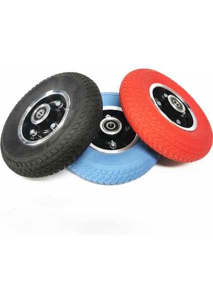 200X50 Elektrikli Scooter Katı Ön Tekerlek 8 Inç Scooter Siyah Tekerlek Göbeği Mavi Katı Lastik ile Lastiği Şişirmeye Gerek Yok (Yurt Dışından)