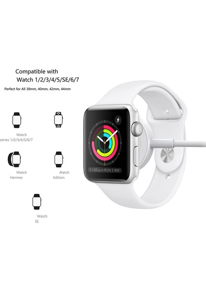 Iwatch Şarj Kablosu Için Apple Watch Serisi ile Hızlı Uyumlu Se 7 6 5 4 3 2 1(3.3ft/1m) (Yurt Dışından)
