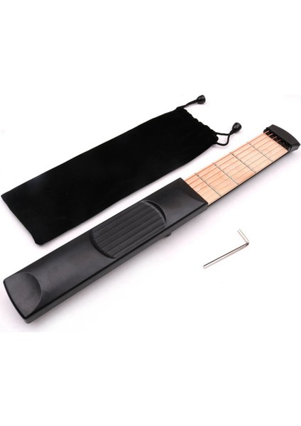 Altı Perdeli Taşınabilir Gitar Alıştırma Cihazı Parmak Akor Dönüşüm Eğitmen Parmak Kuvveti Uygulama Cep Piyano (Yurt Dışından)