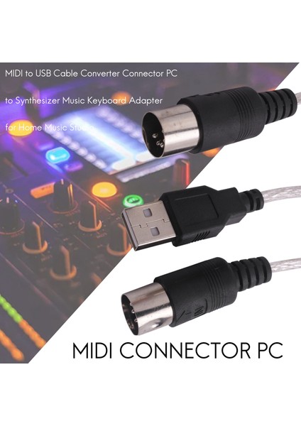 Mıdı - USB Kablosu Dönüştürücü Konektörü Pc - Ev Müzik Stüdyosu Için Synthesizer Müzik Klavye Adaptörü (Yurt Dışından)