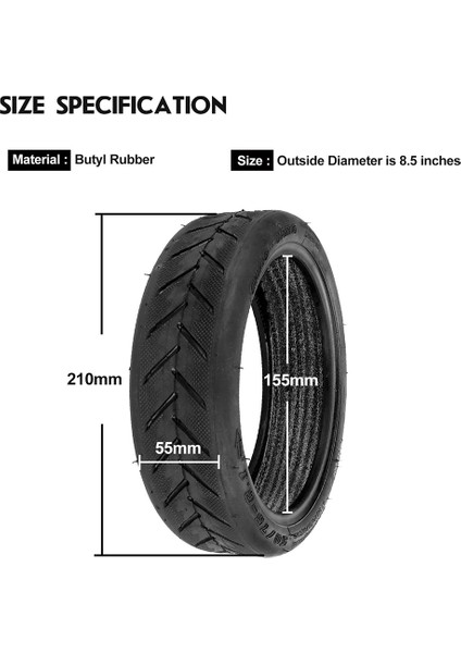 8.5 Inç Elektrikli Scooter Lastiği ve Iç Lastikler, Xiaomi M365/PRO/GOTRAX/1S Için 50/75-6.1, 8 1/2x2 Elektrikli Scooter Lastikleri (Yurt Dışından)