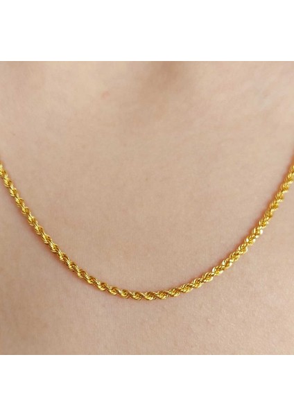22 Ayar Altın Halat Burgu Zincir Kolye 55 Cm 4.35 Gr. (Kalınlık 2mm) ABY22ZC003 fiyatları
