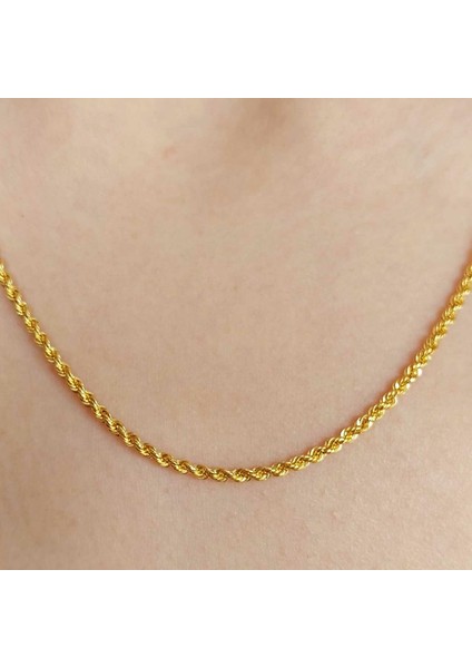 22 Ayar Altın Halat Burgu Zincir Kolye 60 Cm 4.79 Gr. (Kalınlık 2mm) ABY22ZC004 fiyatları