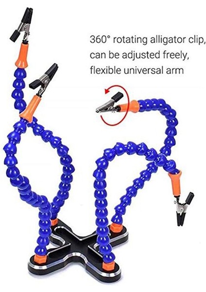 Diy Lehimleme Üçüncü El 4 Adet Esnek Kol Kaynak Yardım Standı Tamir Tutucu Aracı Çok Fonksiyonlu Metal Taban Kaynak Lehimleme Istasyonu Aux Arms Aracı (Yurt Dışından)