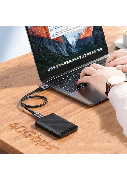 USB Tam Fonksiyonlu Veri Kablosu, 40G 100W Tip C Veri Kablosu, Thunderbolt 3 Yüksek Hızlı Hızlı Şarj, Tip-C Erkek - Erkek Kablo (Yurt Dışından)