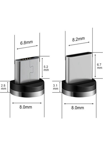 USB Manyetik Şarj Kablosu, Manyetik Şarj Kablosu 540° Dönebilen Manyetik Telefon Şarj Cihazı (6,6ft) (Yurt Dışından)