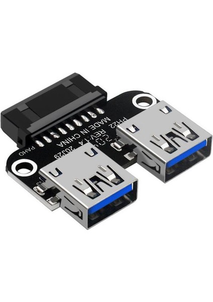20PIN Çift Usb3.0 Adaptör Connverter Masaüstü Anakart 19 PIN/20P Başlık 2 Bağlantı Noktalı USB Dişi Konnektör, PH22 (Yurt Dışından)