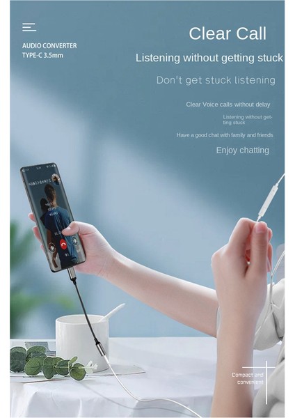 Typec - Android Telefon Dinleme Için Kulaklık Adaptörüne Type-C - 3,5mm Ses Adaptörü Arayüz Kablosu (Kırmızı) (Yurt Dışından)