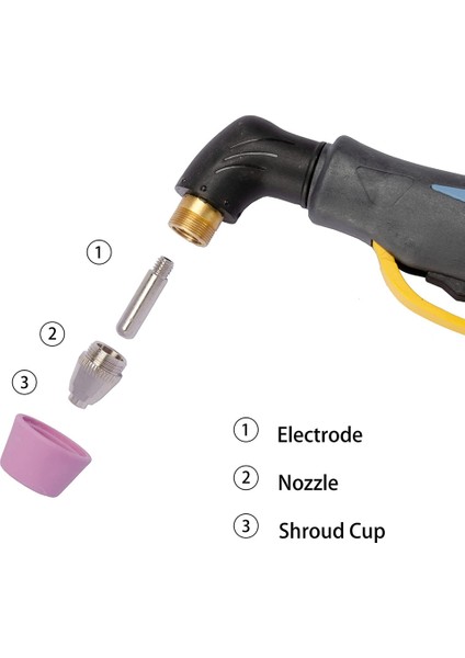 45PK Plazma Kesici Torç Sarf Malzemeleri Elektrot Nozulları Bardak Seti Ag-60 Sg-55 Wsd-60 Fit Cut-60 Lgk-60 Plazma Kesici (Yurt Dışından)